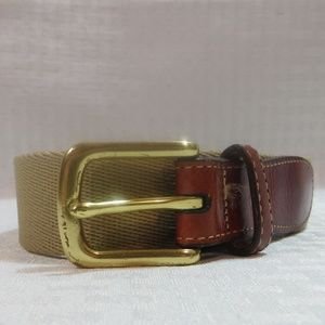 Men's Lands End 36/90  Leather Twill Belt